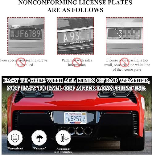 Miniatura 5 de 2 marcos para placa de matrícula con bandera estadounidense, cubierta patriótica de acero inoxidable para placa de automóvil, soporte para placa de