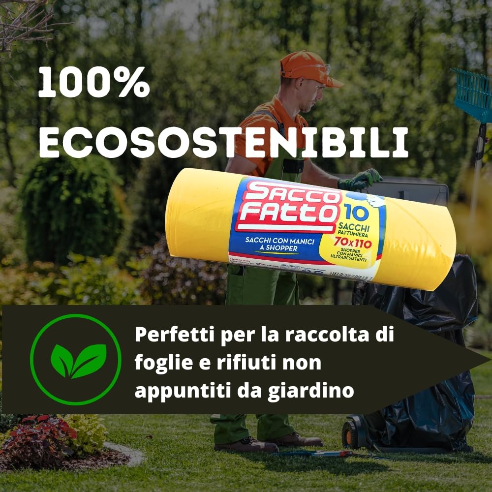60 Sacchi Gialli Spazzatura 70x110 Resistenti, Sacchi Spazzatura XXL per Raccolta Rifiuti, Buste Spazzatura, Sacchi Immondizia Extra Resistenti, Sacchetti Spazzatura (60)