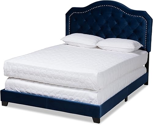 Baxton Studio Plataforma, Queen, azul marinonegro