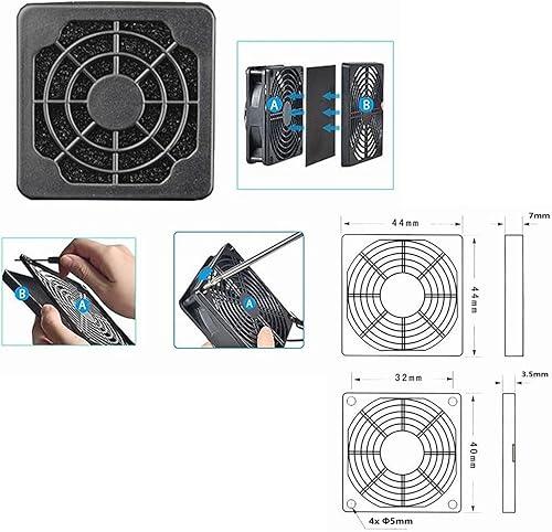 Miniatura 5 de MTQY 4 unids PC ventilador filtro de polvo 1.575 in PC Cooler ventilador filtro a prueba de polvo cubierta computadora caja malla