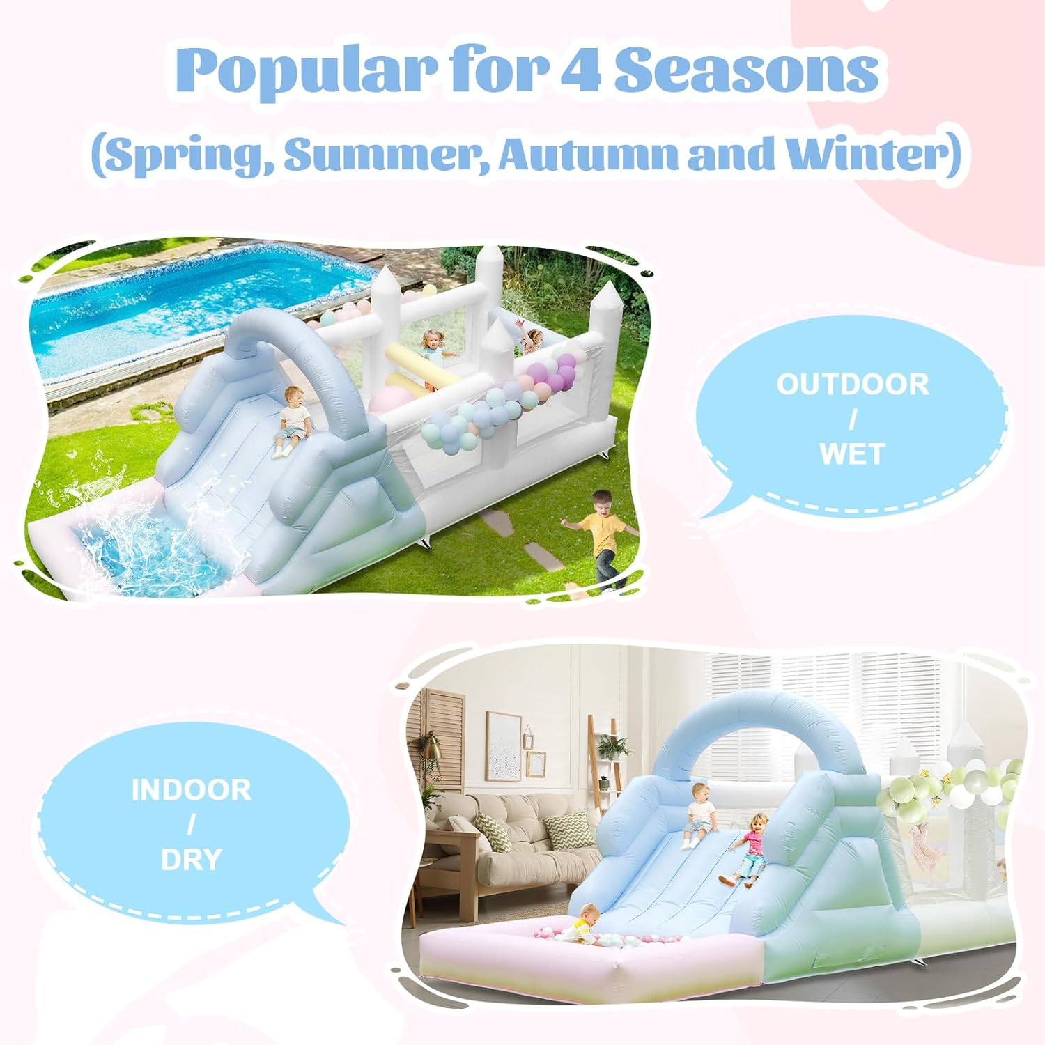 Giant Inflatable Obstacle Course for Kids, Huge Bounce House with Water Slide & Climbing Wall, Dual Lane Racing Tracks & 2 Tunnels, Outdoor Backyard Bouncer with Blower Included (25ft*8.9ft*8.9ft)