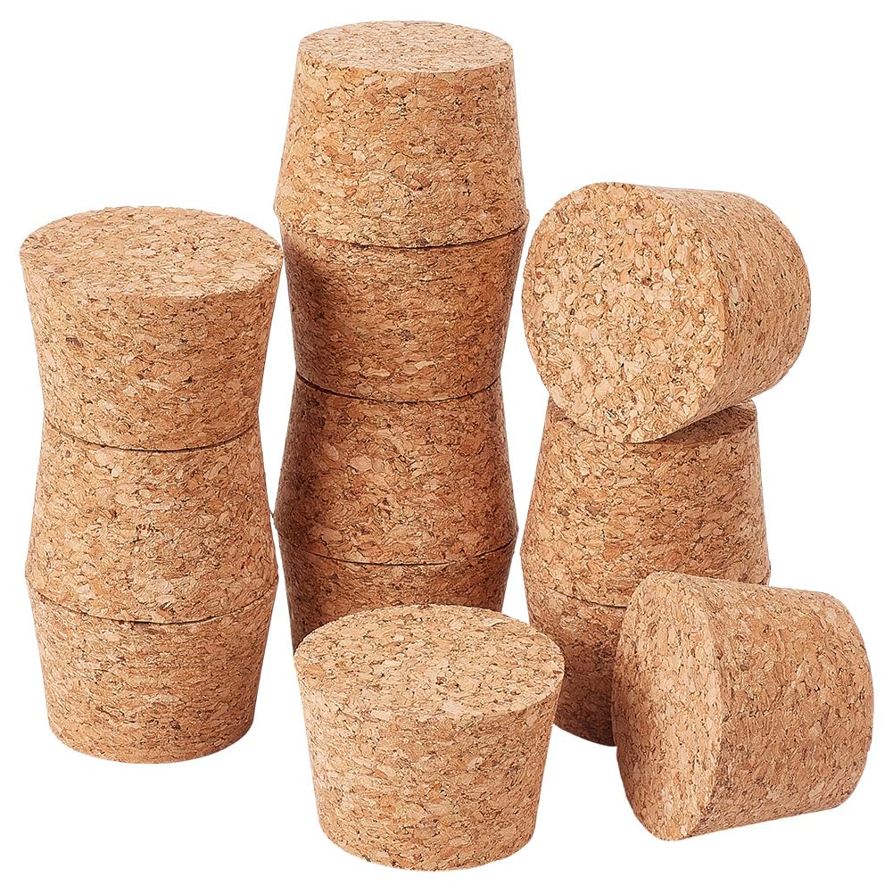OLYCRAFT 12 Pcs Natural Cork Stoppers 43~51mm Natural Soft Wood Corks 34mm Thick Bottle Stopper Replacement Tapered Wooden Wine Stoppers Tapered Cork Plugs for Wine Making Craft — image 1