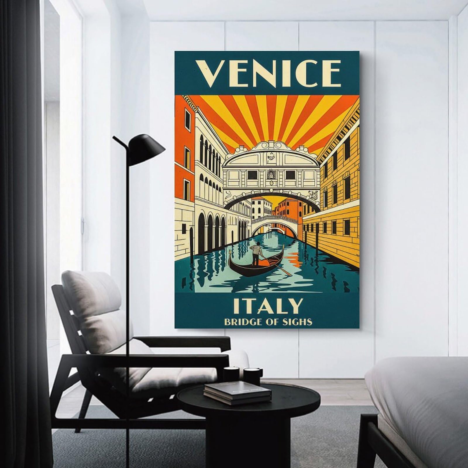 Junmoney Unframe-Style-11-1 Venice Italy Bridge Of Sighs Travel Room Decor Wall Art, 20X30inch(50X75cm), For Entrance Walls, Hall Decor Or Foyers, A Neat Decor Update For Hallways