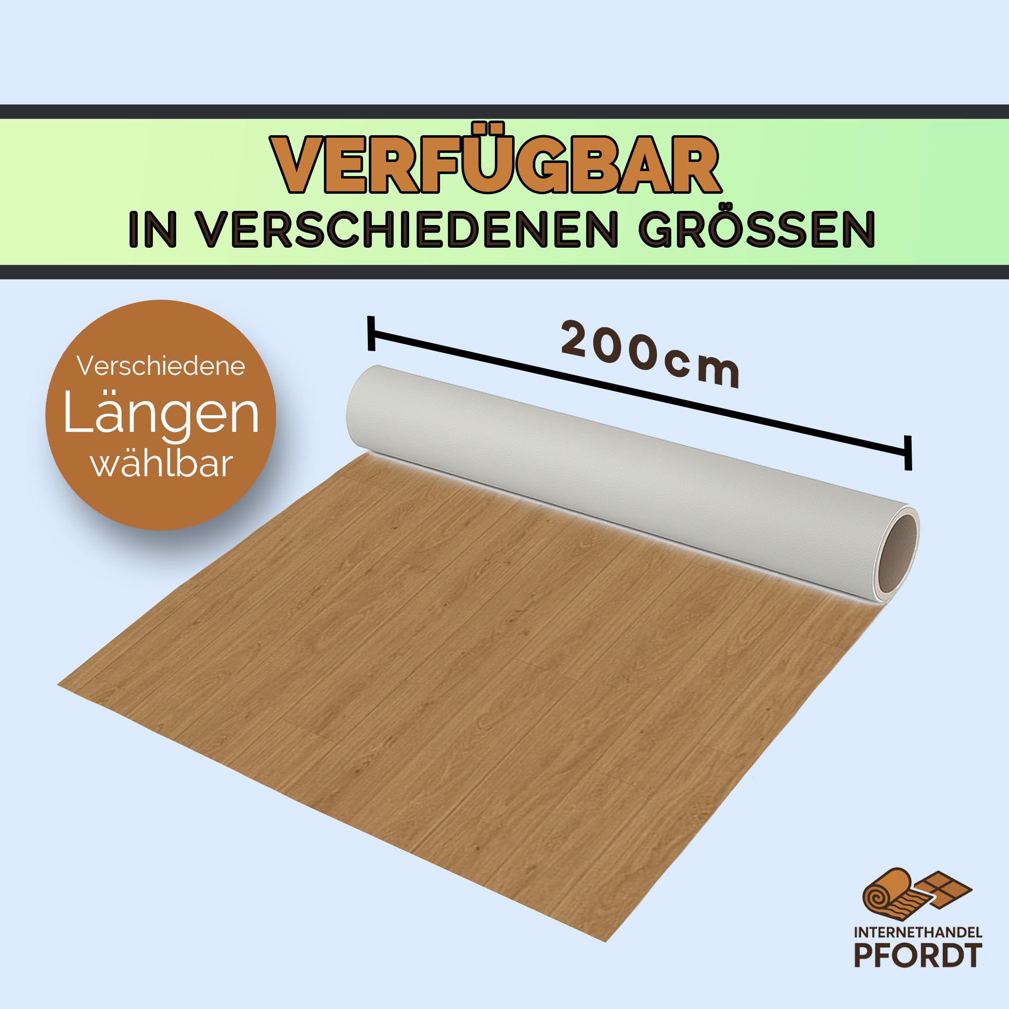 CV Bodenbelag Holz Chene, 400x200 cm, pflegeleichter PVC Vinylboden, Meterware für Küche und Wohnzimmer