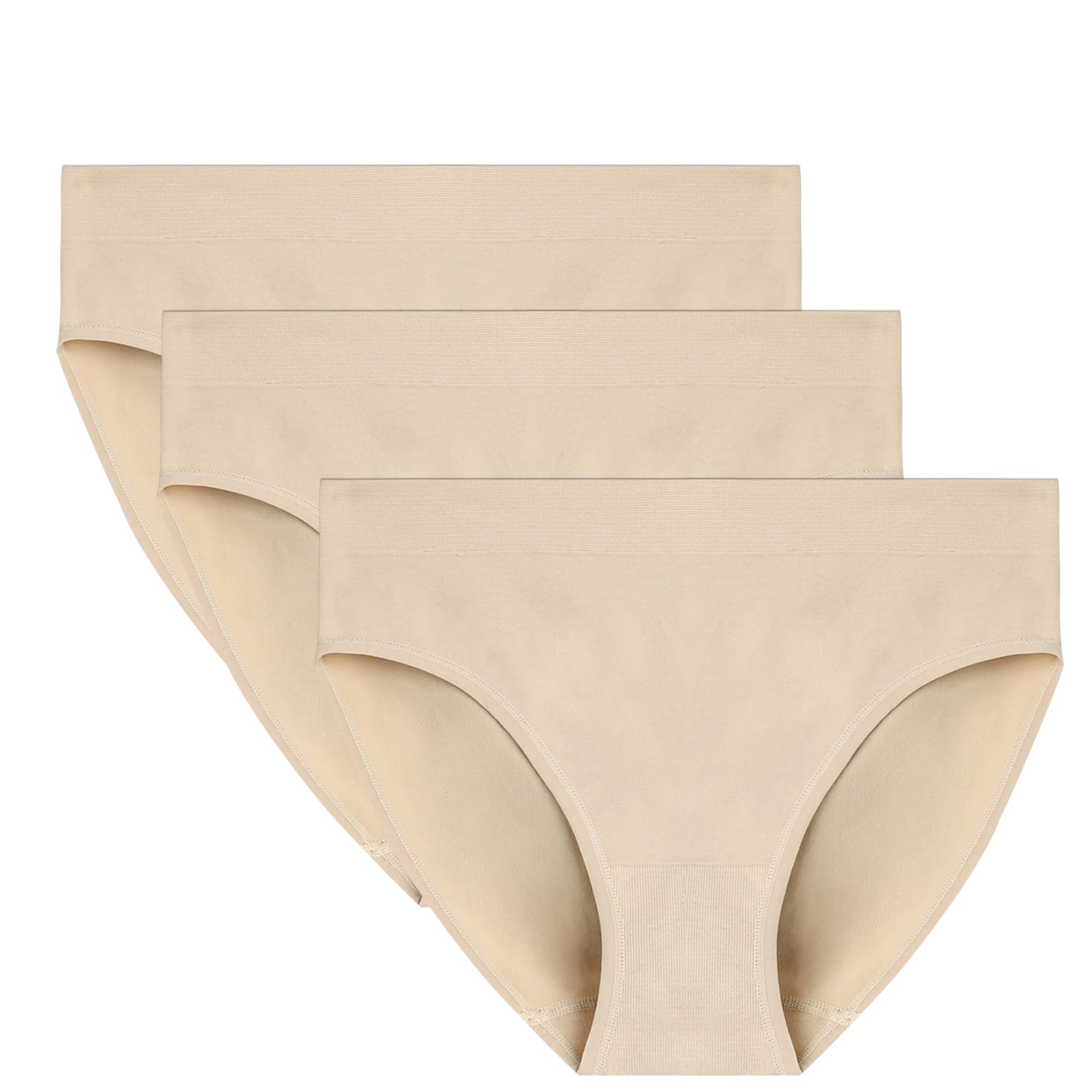 Womens Athletic Bikini Underwear Moisture-wicking Stretch Breathable Microfiber Panty Briefs 3 Pack