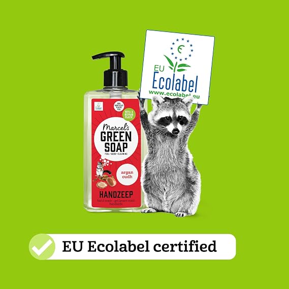 Marcel's Green Soap - Hand Soap Argan & Oudh - Handwash Dispenser - 99% recycled plastic bottle - Vegan - Refillable - 500 ml