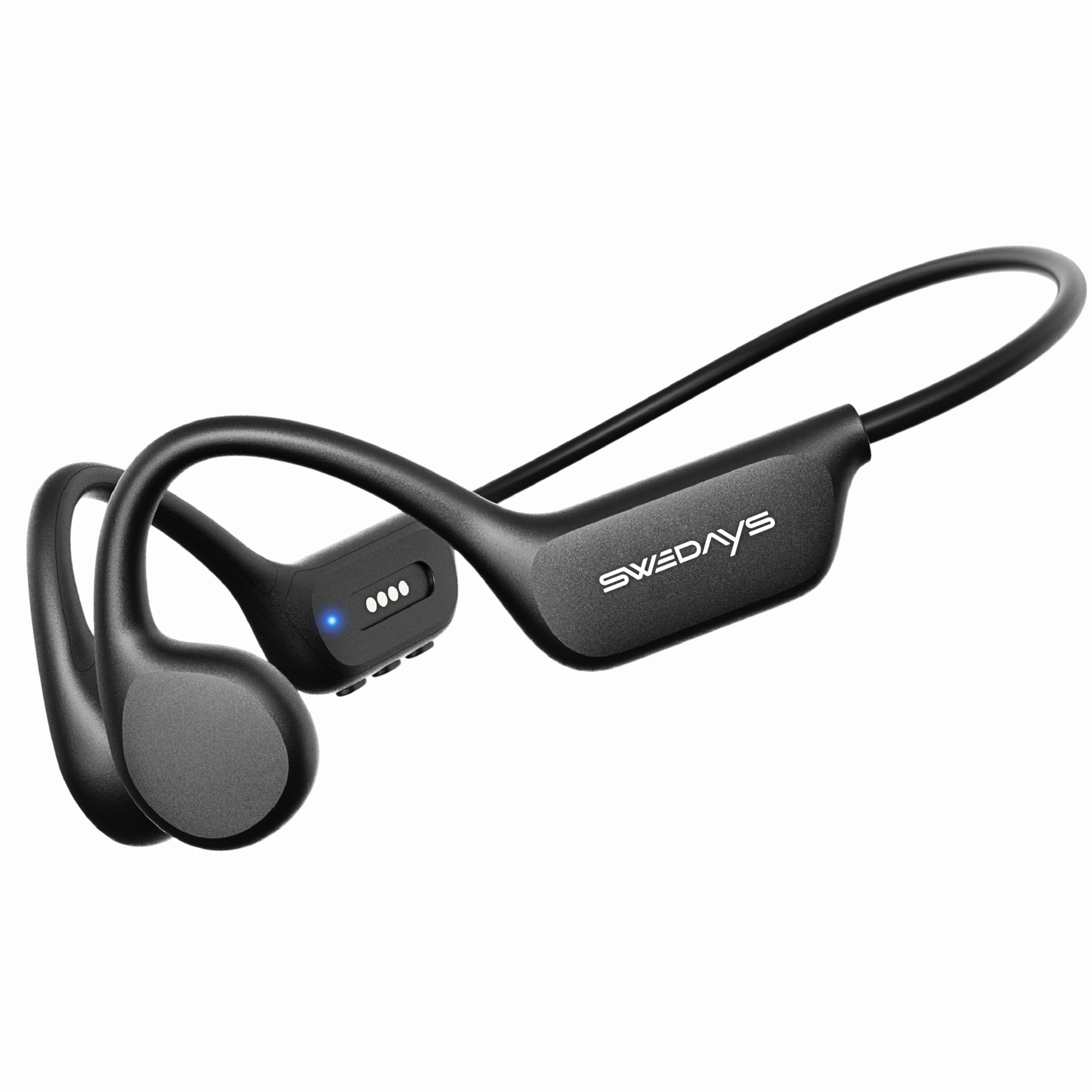 SWEDAYS Knochenschall Kopfhörer Schwimmen, Open-Ear kopfhörer Bluetooth 5.4, IP68 Wasserdicht, 32GB Interner Speicher MP3 Player mit Mikrofon,10 Std Spielzeit für Laufen,Radfahren & Gym