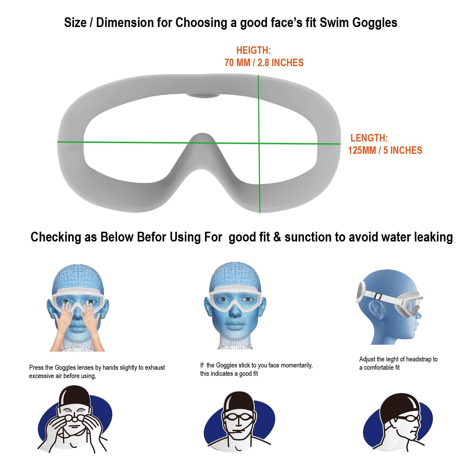 Lunettes de natation pour enfants, lunettes pour enfants, avec sangle élastique en nylon qui ne tire pas les cheveux, bandeau sans douleur (01 masque pour enfants – licorne et sirène)