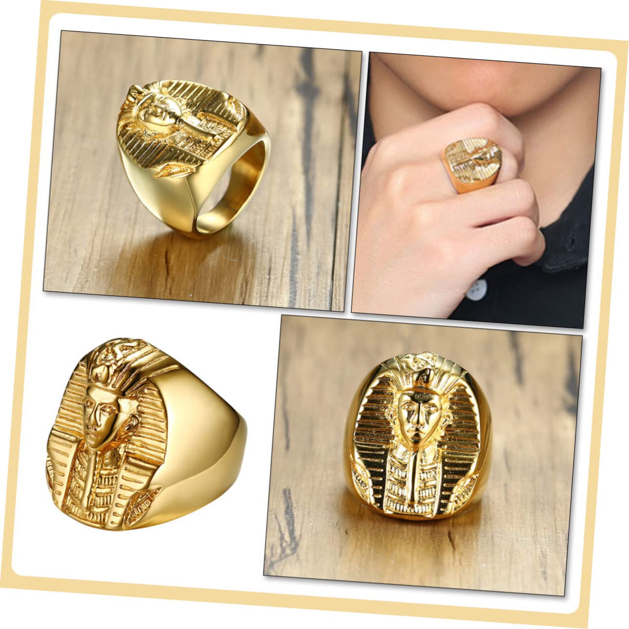 Amazon | [OFFSCH] エジプトのファラオの指輪 ツタンカーメンリング  