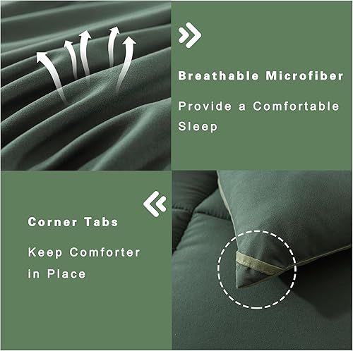 Miniatura 5 de DOWNCOOL - Juego de edredón y fundas de almohada para cama tamaño individual, incluye edredón con relleno alternativo y 1 funda, juego de 2 piezas,