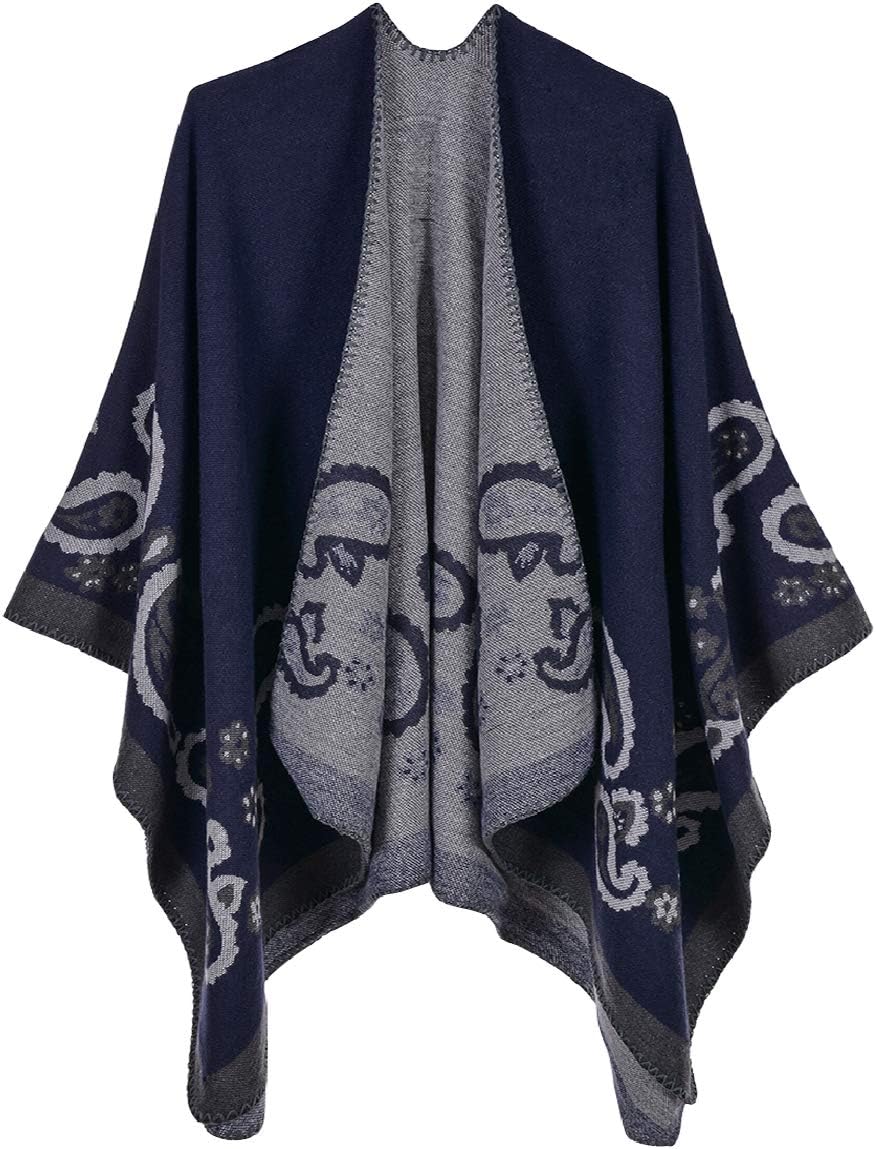 AONTUSShawls Wraps Poncho Cardigan Cape Knitted Cover Ups Vintage Scarfs Sweater for Womens