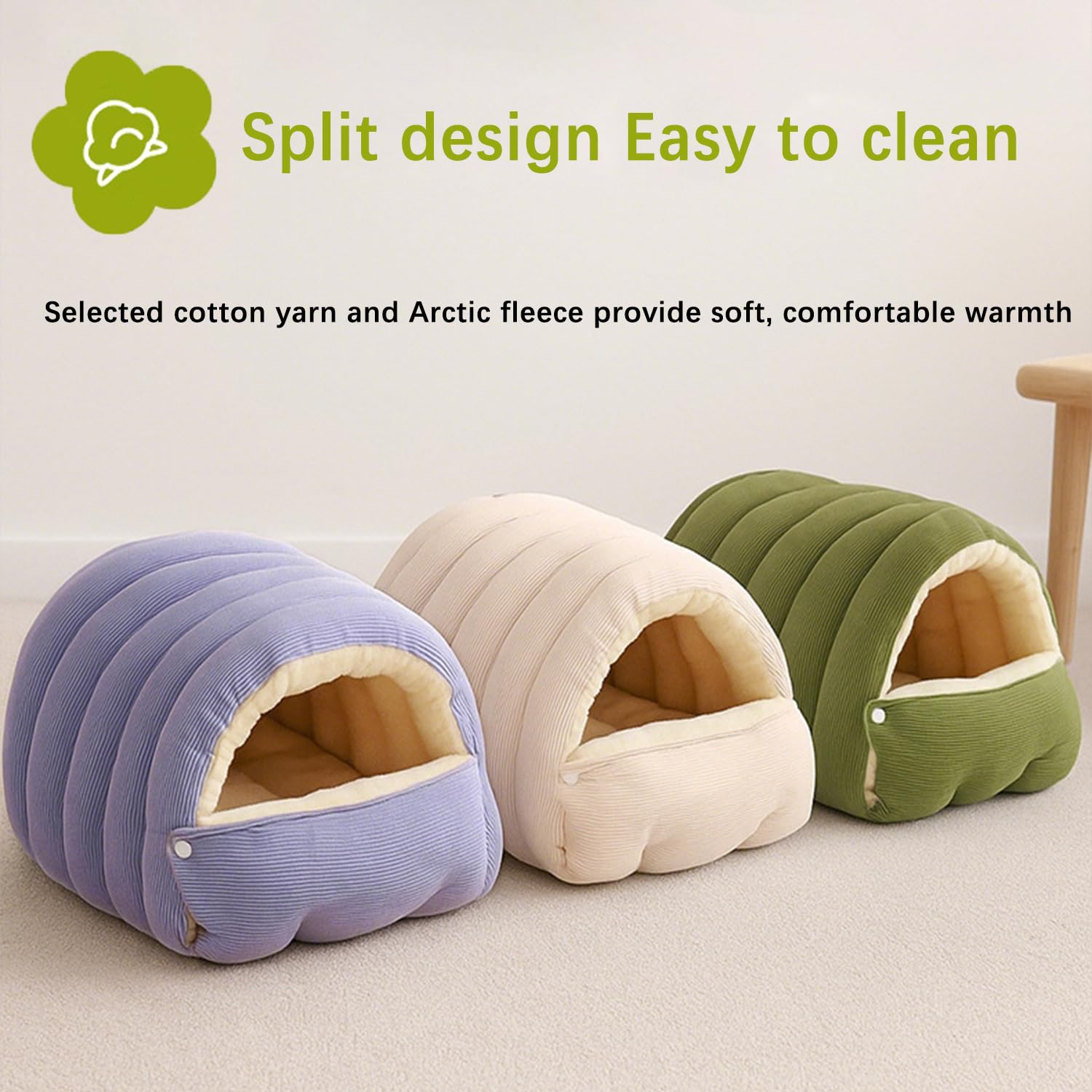 Nest Lit pour chat lavable, grotte pour chat, espace de couchage pour chat, lit douillet pour chat, peluche de coton, pliable, épais, pour chats d'intérieur (marron, XL)