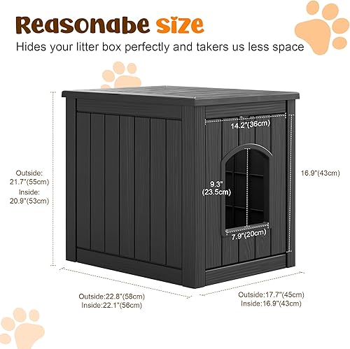 Miniatura 7 de Fancyango Casa para perros para exteriores e interiores, para muebles resistentes a la intemperie y elegantes, casa para perros al aire libre,