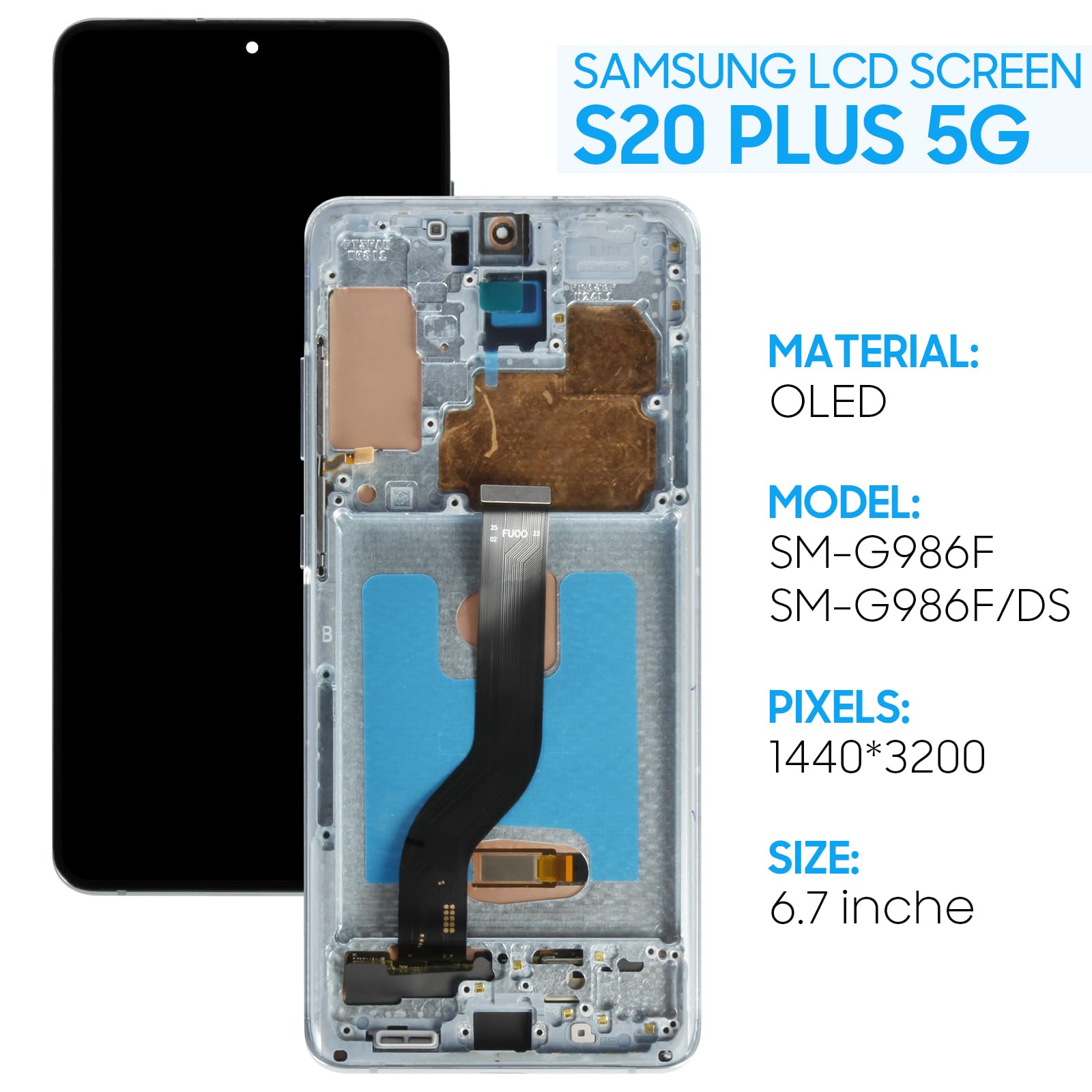 Écran LCD Complet De Remplacement Pour Samsung Galaxy S20 Plus 5G SM-G986 - Avec Cadre Et Numérique