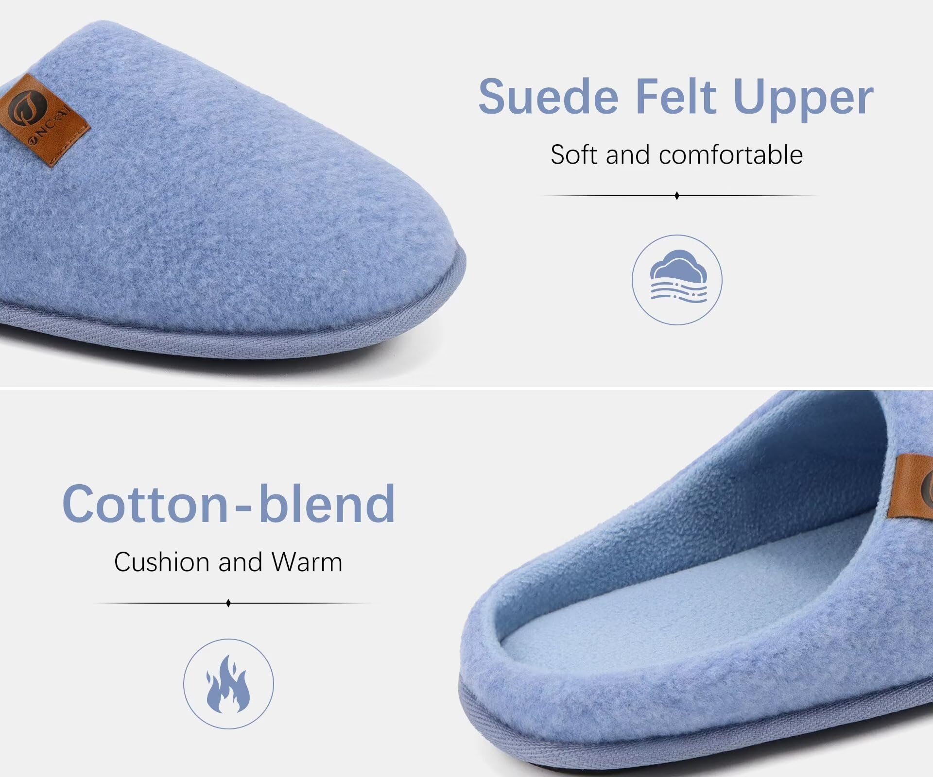 ONCAI Pantofole da Uomo Invernali, Comoda Memory Foam Calde Scarpe da Casa in Lana Con Suola Antiscivolo Taglia 40-49 EU