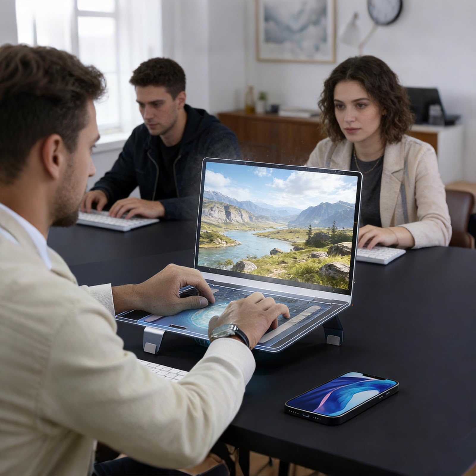 Base Refrigerante Para Portátil Con Luz 3 Velocidades Y Diseño Plegable