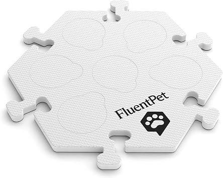 FluentPet HexTile - White | Accessory Dog and Cat Button Learning Kits | Can Hold Up to 6 Buttons | Soft, Durable, and Non-Slip | Gift for Pet Lovers | in 12 Colors