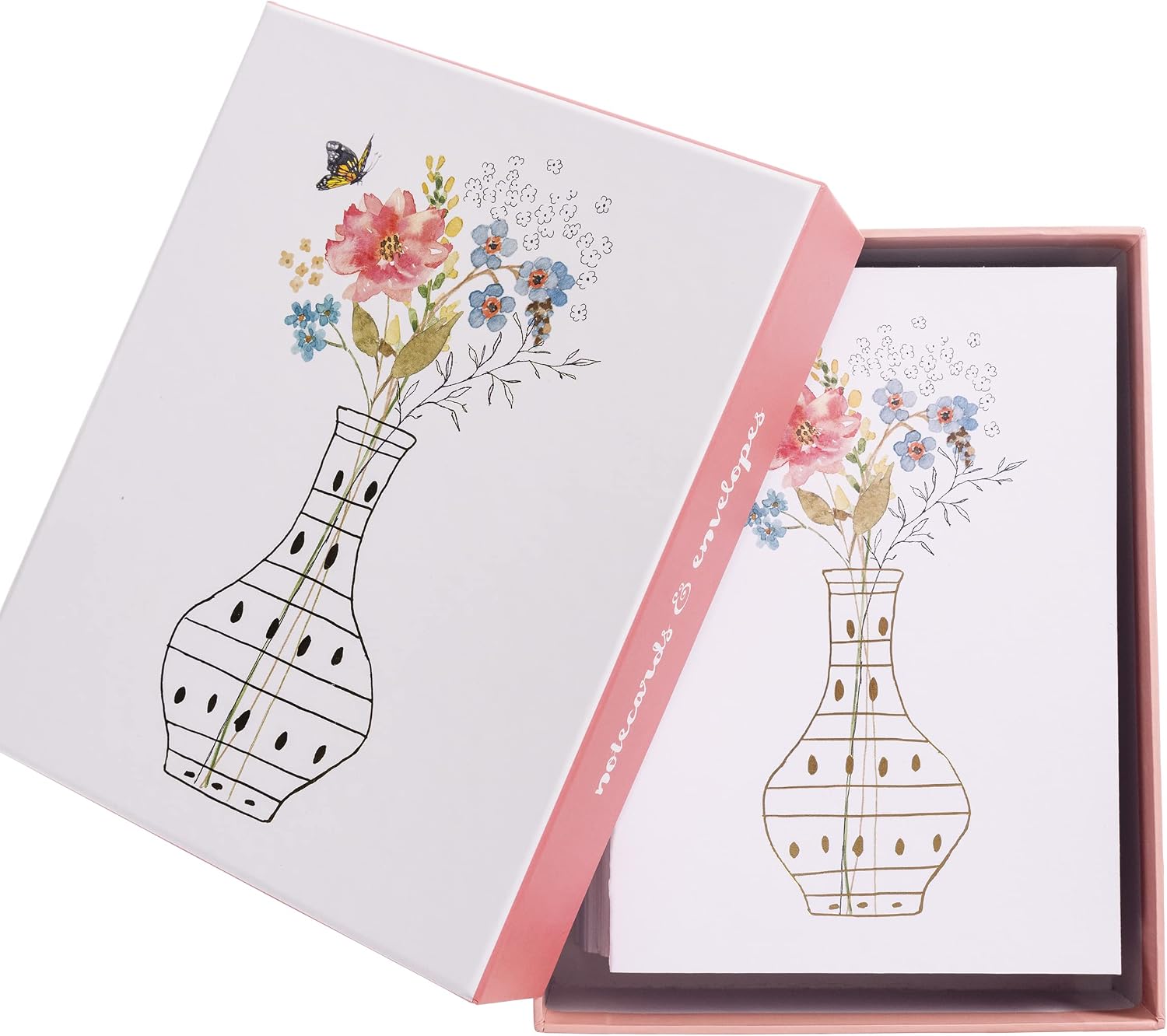 Graphique Blooming Vases Greeting Cards | 20 Pack | All Occasion Blank Note Cards with Envelopes | 4 Assorted Floral Bouquets | Boxed Set for Personalized Notes | 4.25" x 6"