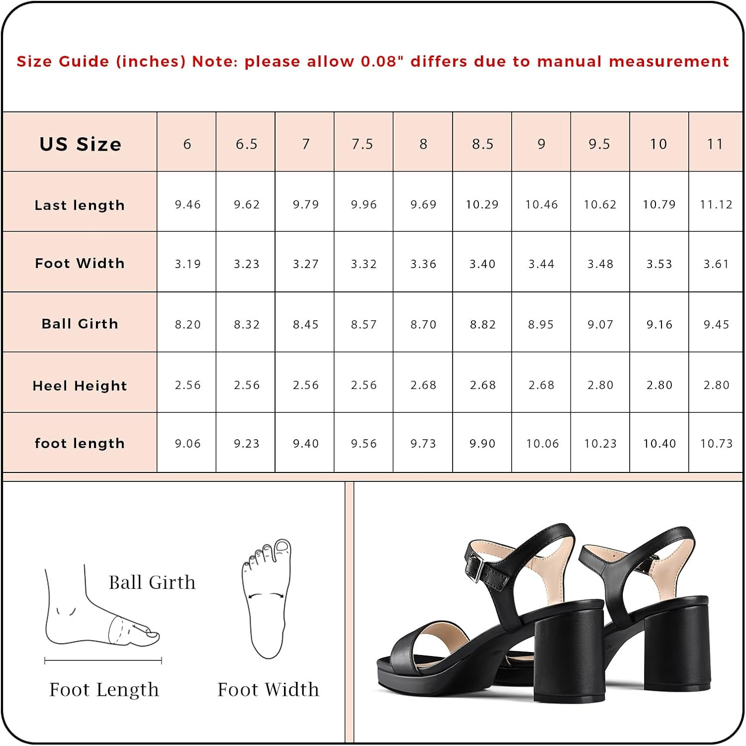 Platform Heels for Women Square Open Toe Block Chunky Heel Sandals with Buckle Ankle Strap Prom Party Wedding Dress Pumps - Image 6