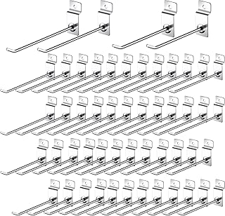 100 Pack Slat Wall Hanging Hooks 6 & 8 inch Slat Panel Hooks Garage Heavy Duty Metal Slatwall Hooks and Hangers Grade Slatwall Pegs Accessories for Garage Shop Retail Display