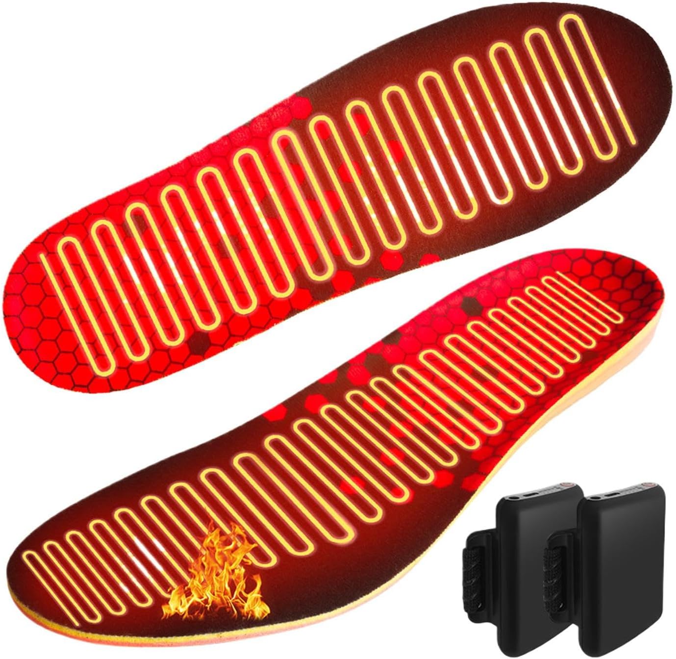 加熱式靴インソール,5000mAh リモートコントロール | 調整可能 フットウォーマー | 釣り向け 自転車向け スキー向け 旅行