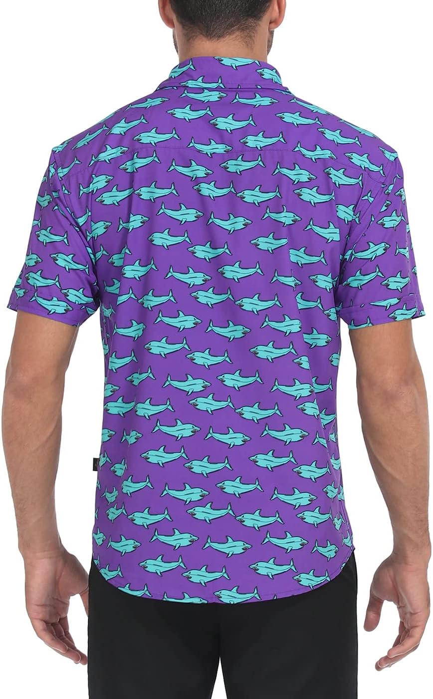 LRD Men's Novelty Casual Button Down Shirt Short Sleeve Hawaiian Dress Shirts - Image 5