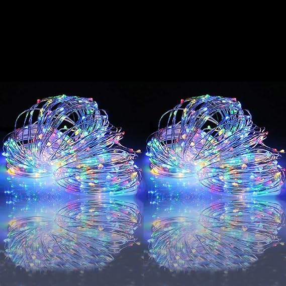 woohaha Solar Easter String Lights Outdoor, 2 Packs 100 LED Copper Wire