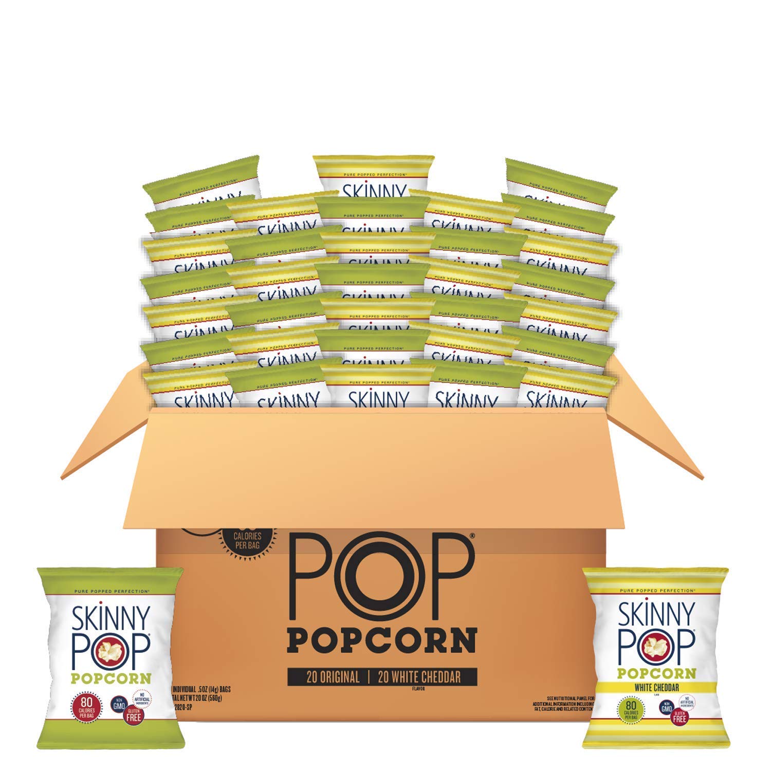 SkinnyPop Popcorn Variety Pack (Original & Dairy Free White Cheddar) | Healthy, Gluten Free Snacks