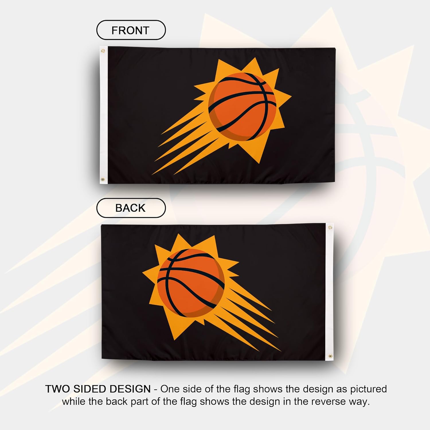 Desert Cactus Phoenix Suns Flag Team NBA National Basketball Association 100% Polyester Indoor Outdoor 3x5 feet Flags (Flag C) - Image 2