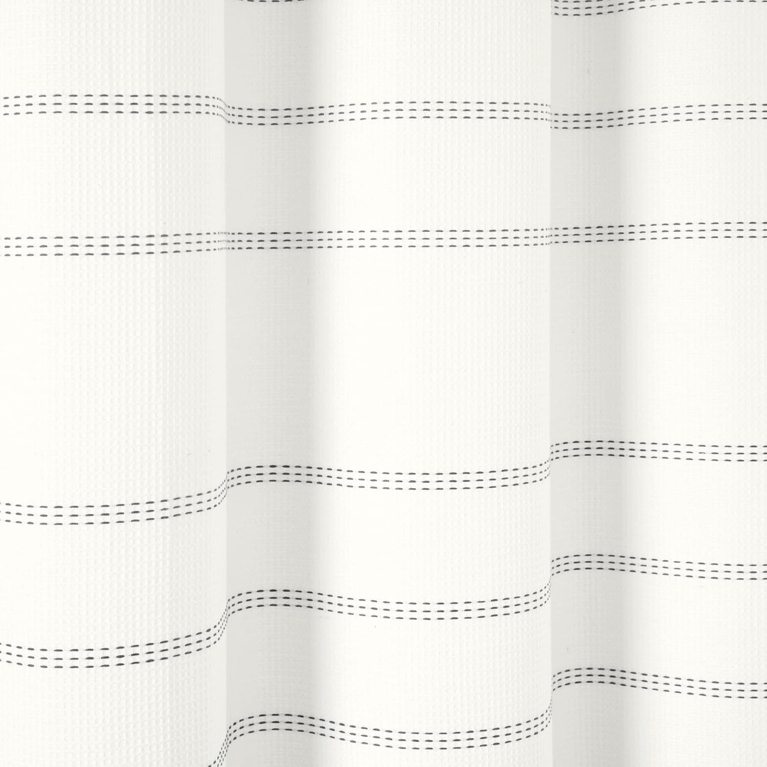 Lush Decor Modern Galaxy Waffle Woven Cotton Shower Curtain Single 72" W x 72" L Snow White & Gray - White Shower Curtains for Bathroom Curtain
