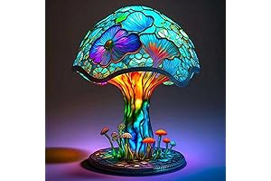 Mushroom Stained Glass Table Lamp