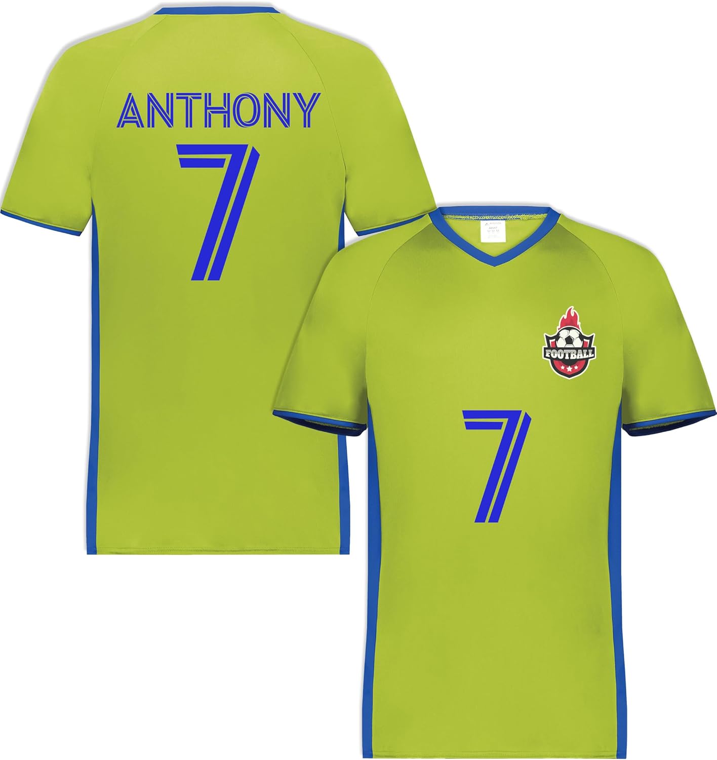 Custom Soccer Jersey with Name Number Team Logo Personalized Soccer V-Neck Shirts for Youths - Image 2