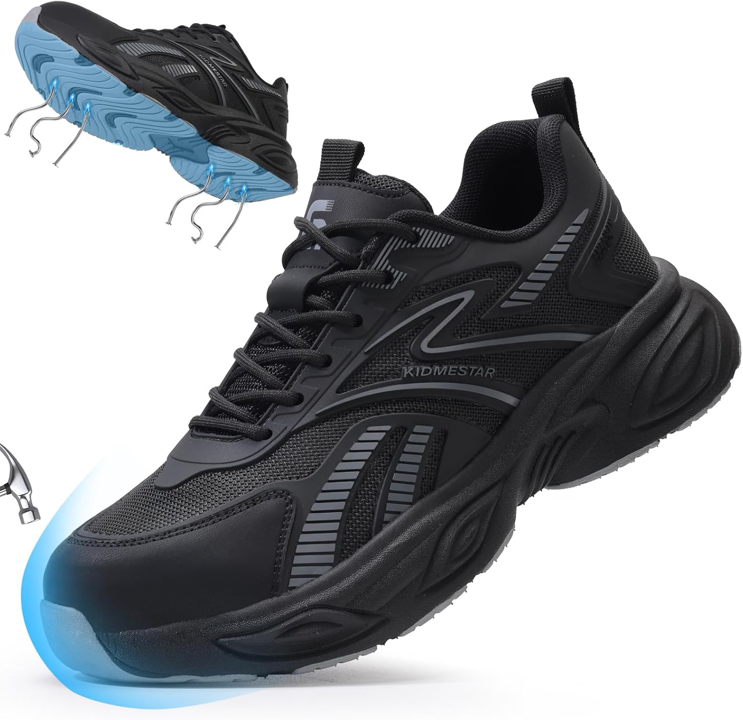Steel Toe Safety Shoes for Men Women Puncture Resistant Lightweight Comfortable Footwear Industrial Work Shoes for Construction Warehouse