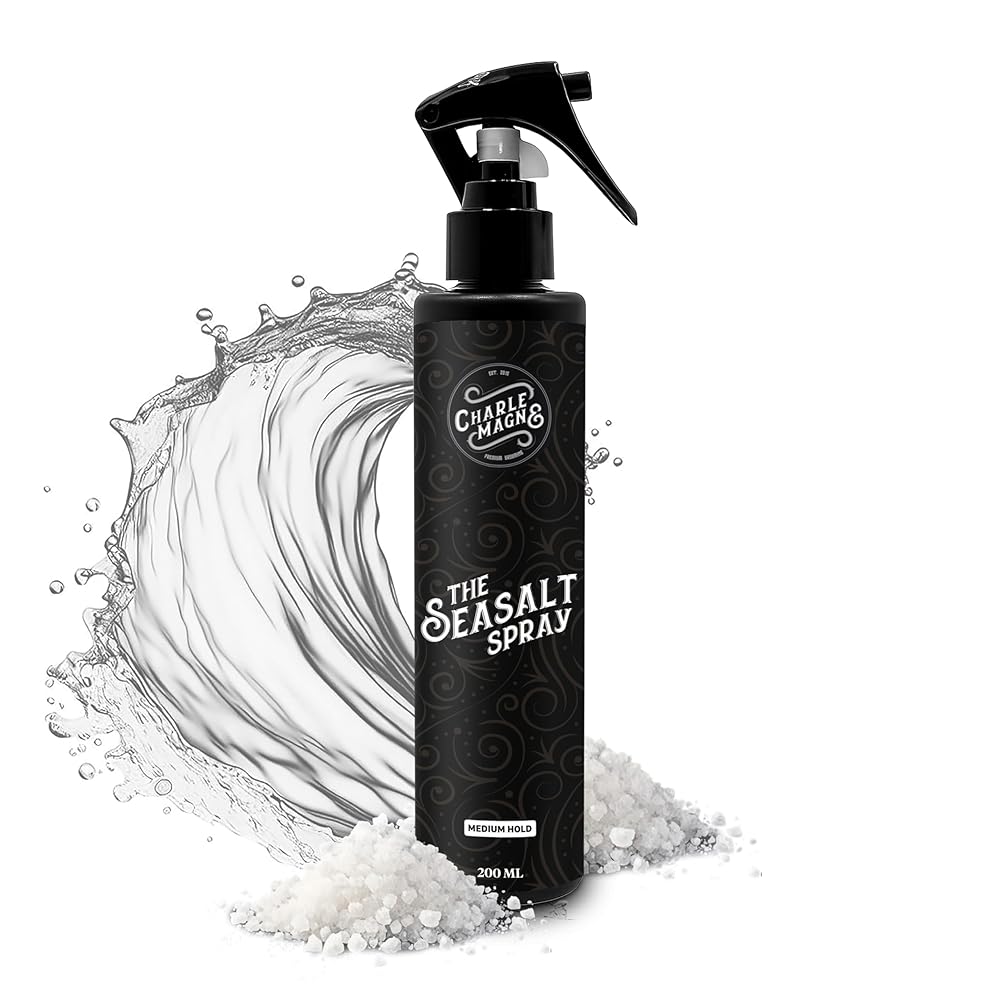 Sea Salt Spray for Men - Salt Water Texture & Volume Spray for Mens Beach Waves & Curls with Heat Protection 200 ml - Made in Germany (6.76 Fl Oz, Medium Hold (Pack of 1))