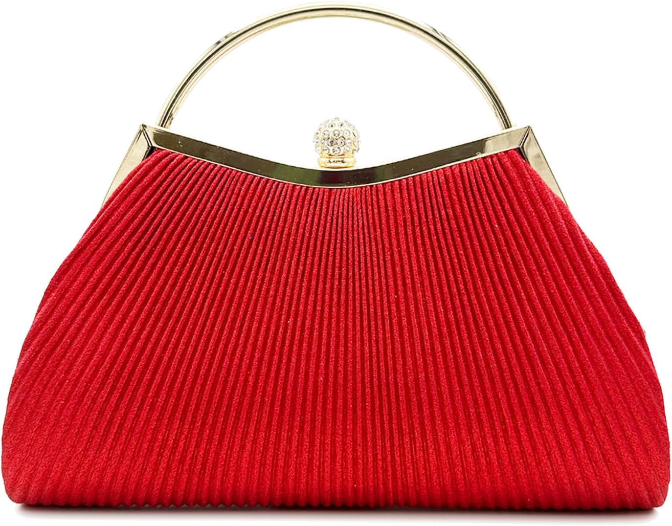 Women's Prom Evening Bag Wedding Sparkly Clutch Purse Party Handbag with Chain