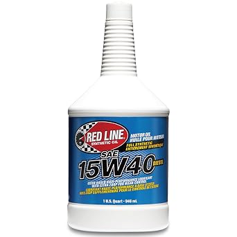 Red Line 21404 15W40 Synthetic Diesel Motor Oil - 1 Quart 12 Pack
