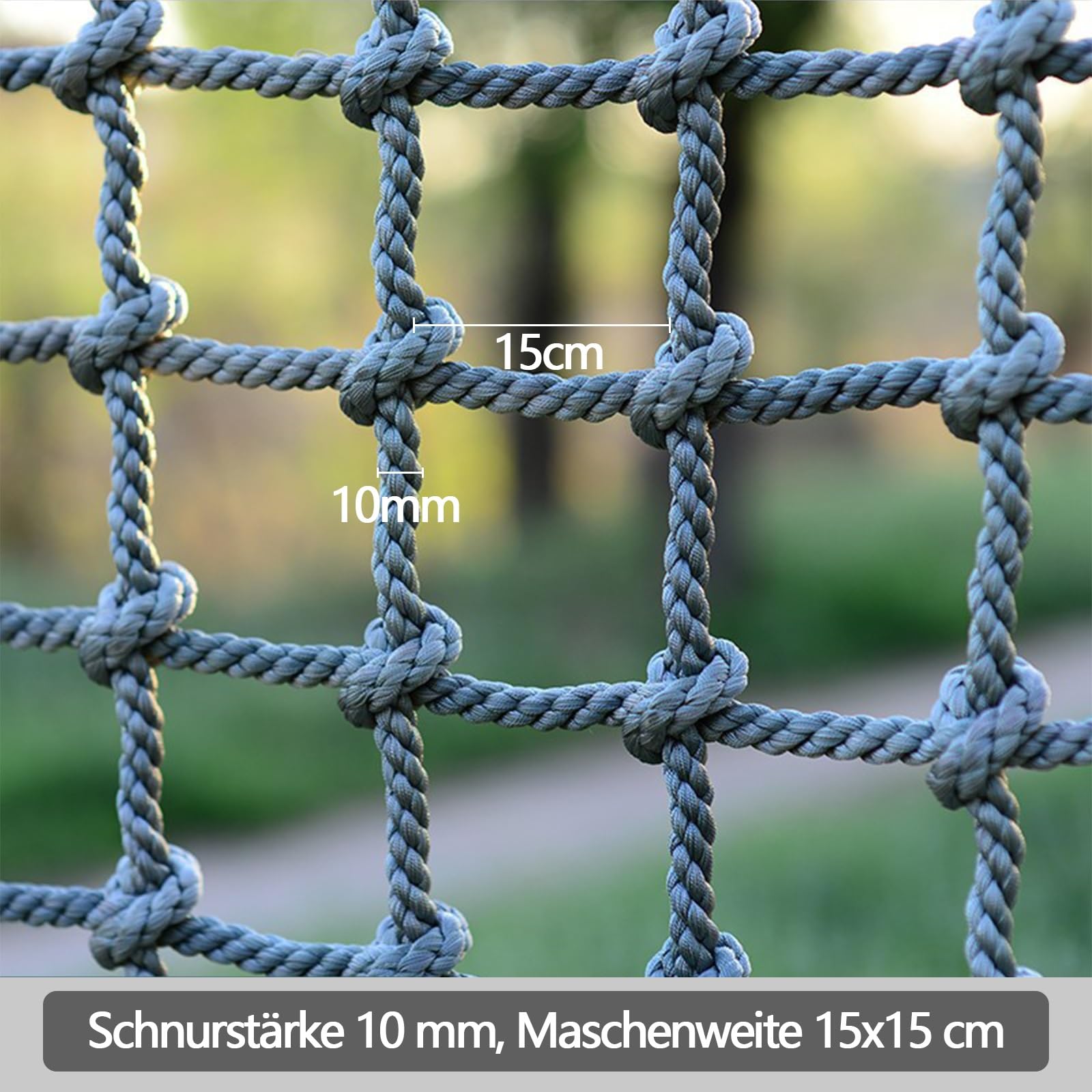 Kletternetz Klettern Kinder Outdoor Indoor Strickleiter Kletterwand Kinderzimmer Schutznetz Seilnetz Kletternetz Hanfnetz für Spielplatz, Schnurstärke 10 mm, Maschenweite 15x15 cm(150cm,100cm)