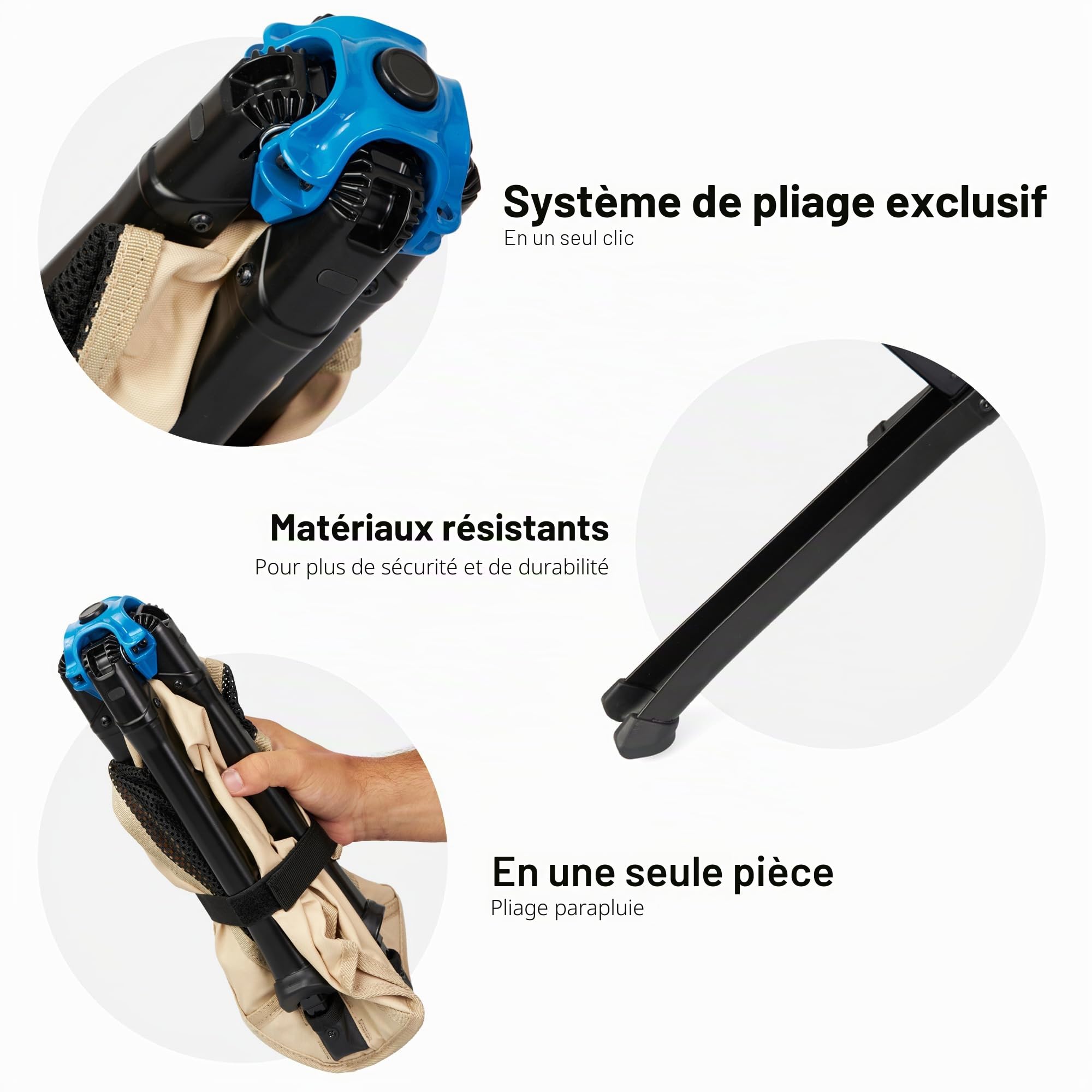 Seven Peaks - Chaise pliante de camping légère - S'installe en 5 secondes - Compacte et portable - Haute résistance - Anti-casse et respirante