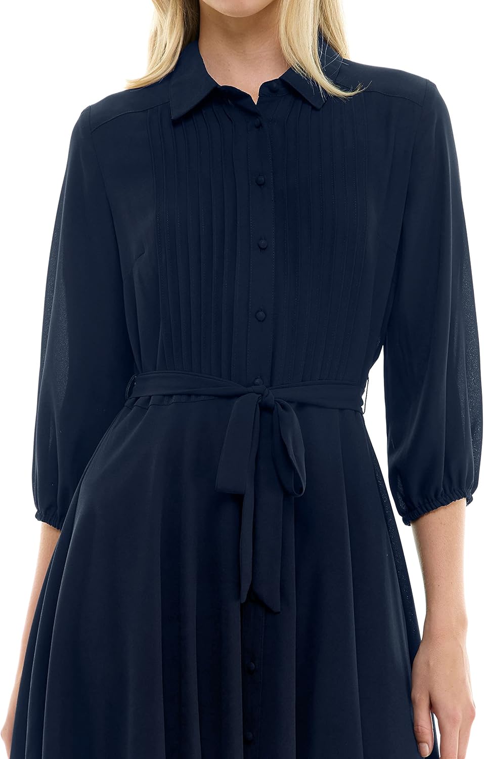 Nanette Nanette Lepore Womens Elbow Sleeve Pintuck Shirt with Self Lining Dress - Image 3