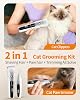 iBTC Kit de cortadora para perros y recortadora de patas 2 en 1, cortadora inalámbrica de bajo ruido para aseo de mascotas, recortadora de pelo para perros pequeños y grandes, gatos y animales (set gris y blanco) 3