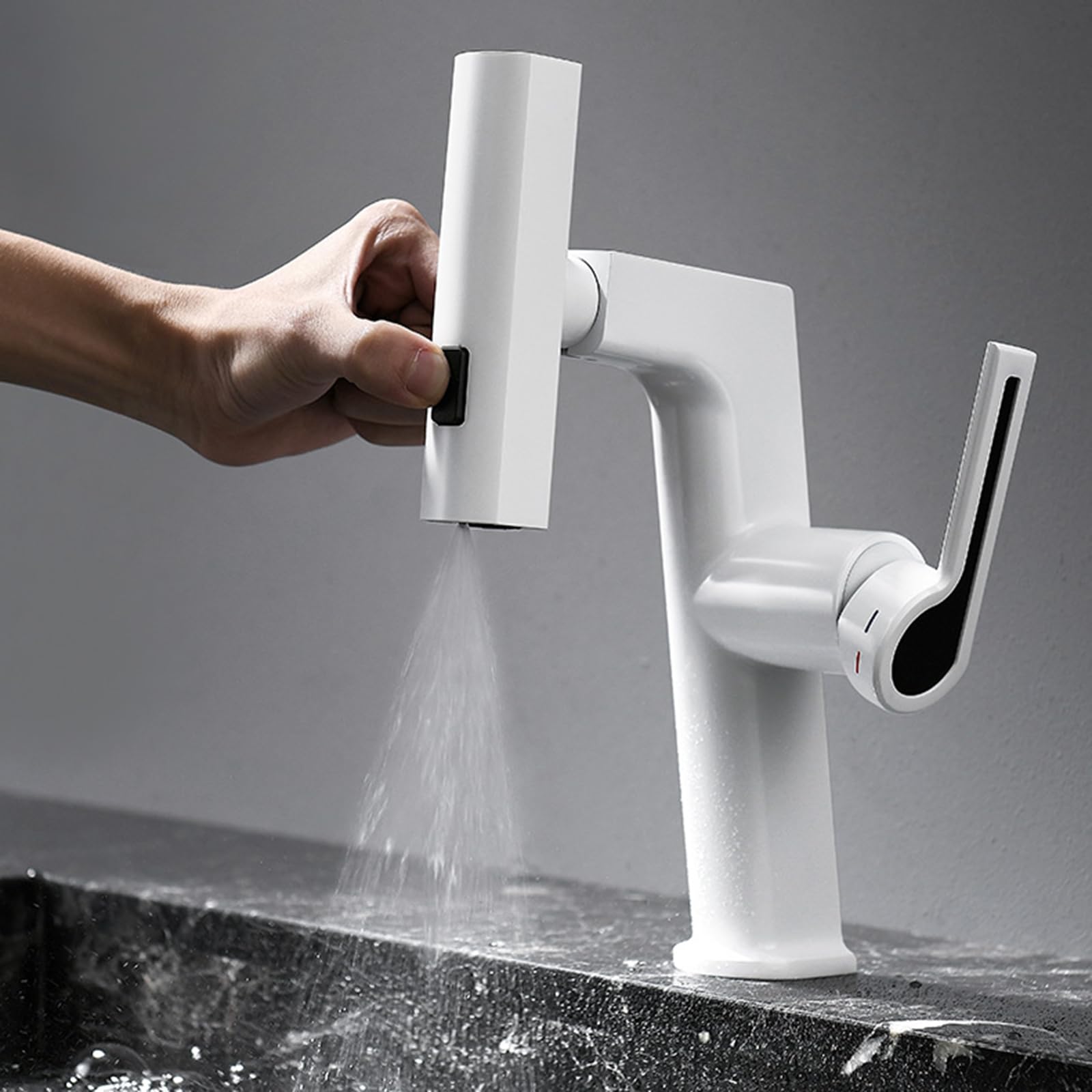 Grifos para Lavabos de Baño con Ducha Extraible Monomando Grifo Extraible Pileta Baño 3 Modos,cromado