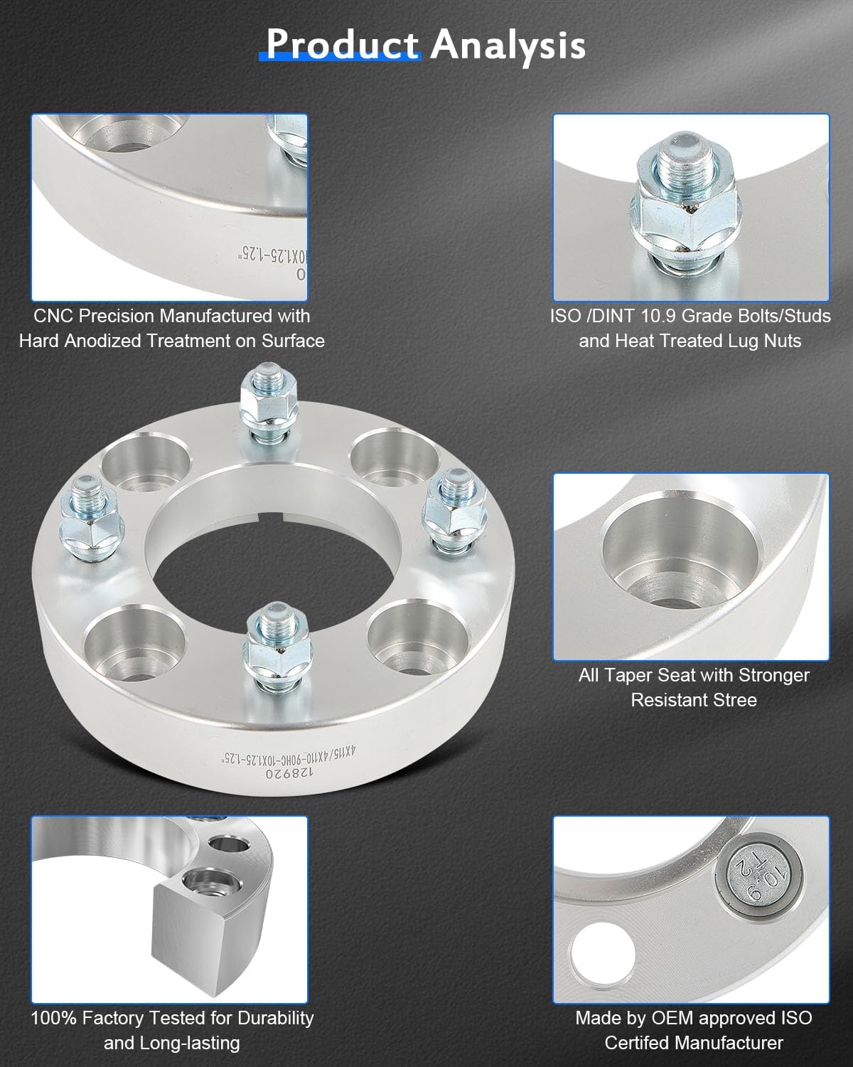 ECCPP 4PCS Change bolt pattern from 4x115 to 4x110 Wheel Adapter 1.25" inner diameter 90 Small inner diameter 77.8mm Fits for Arctic 300 2x4 1998-2005| for Arctic Cat 500 4X4 1998-2017