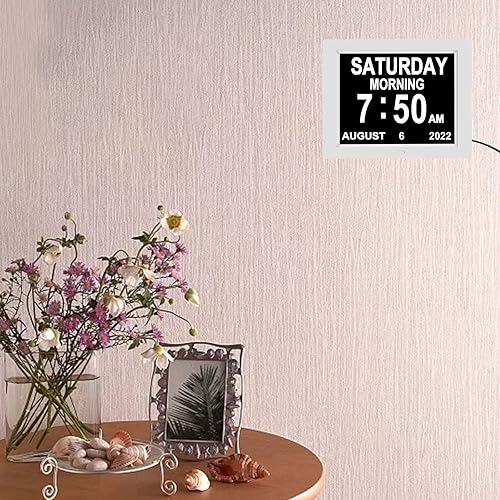 Miniatura 7 de Recordatorio de medicamentos Calendario digital Demencia Día Fecha Hora de la semana Reloj para personas mayores con problemas de visión Reloj de