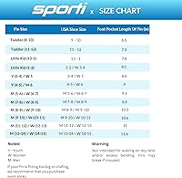 Vista 5 de Sporti Aletas de natación para adultos y niños para natación en piscina - Aletas flotantes largas para natación y snorkel - Aletas de natación