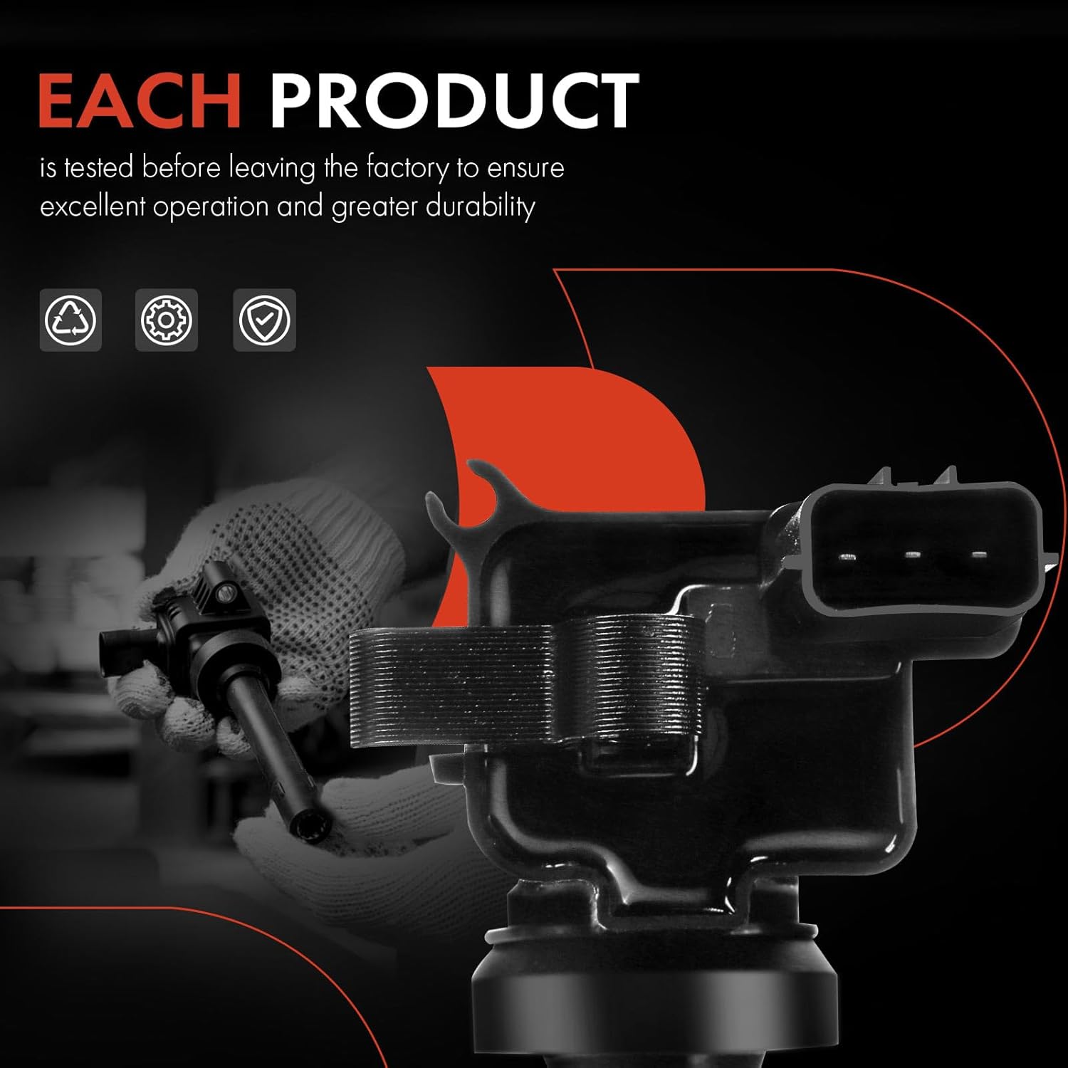 A-Premium Engine Ignition Coil Pack Compatible with Mitsubishi Mirage 1995-2005, Lancer 2003-2007, Space Star 1998-2004, 1.3L 1.6L