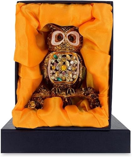 Miniatura 5 de BestPysanky Figura de búho con joyas en una rama de árbol, 3.4 pulgadas