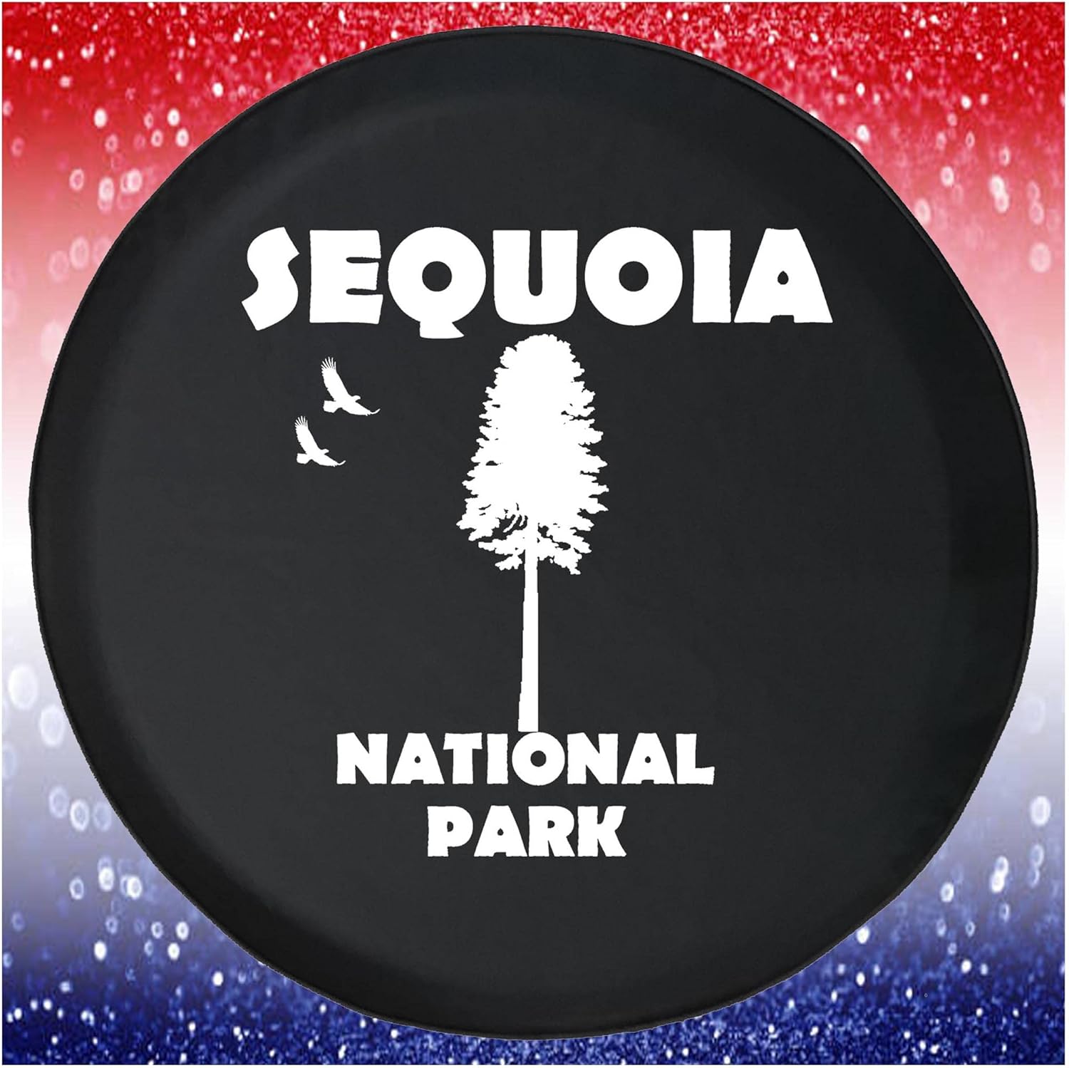 Spare Tire Cover Sequoia National Park California Black Accessories for Trailers Trucks SUVs RV Campers 32-33 Inch