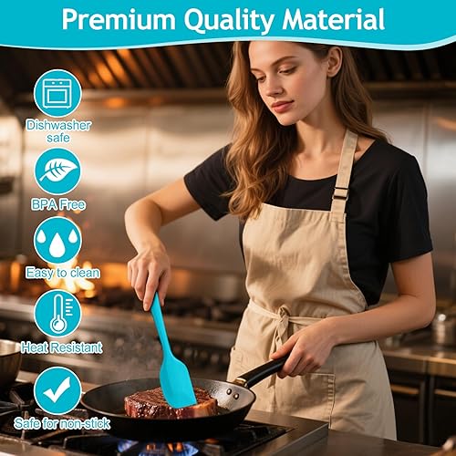 Miniatura 4 de Juego de 6 espátulas de silicona resistentes al calor, utensilios para hornear con cepillo de pastelería, herramientas de cocina antiadherentes, kit