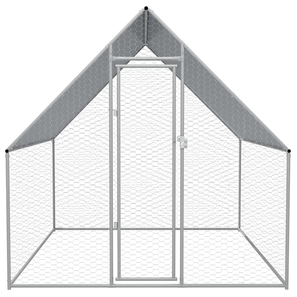 Jaula para pollos al aire libre, 2 x 2 x 1,92 m, acero galvanizado, jaula para gallinas, gallinas, conejos, gansos, palomas y codornices