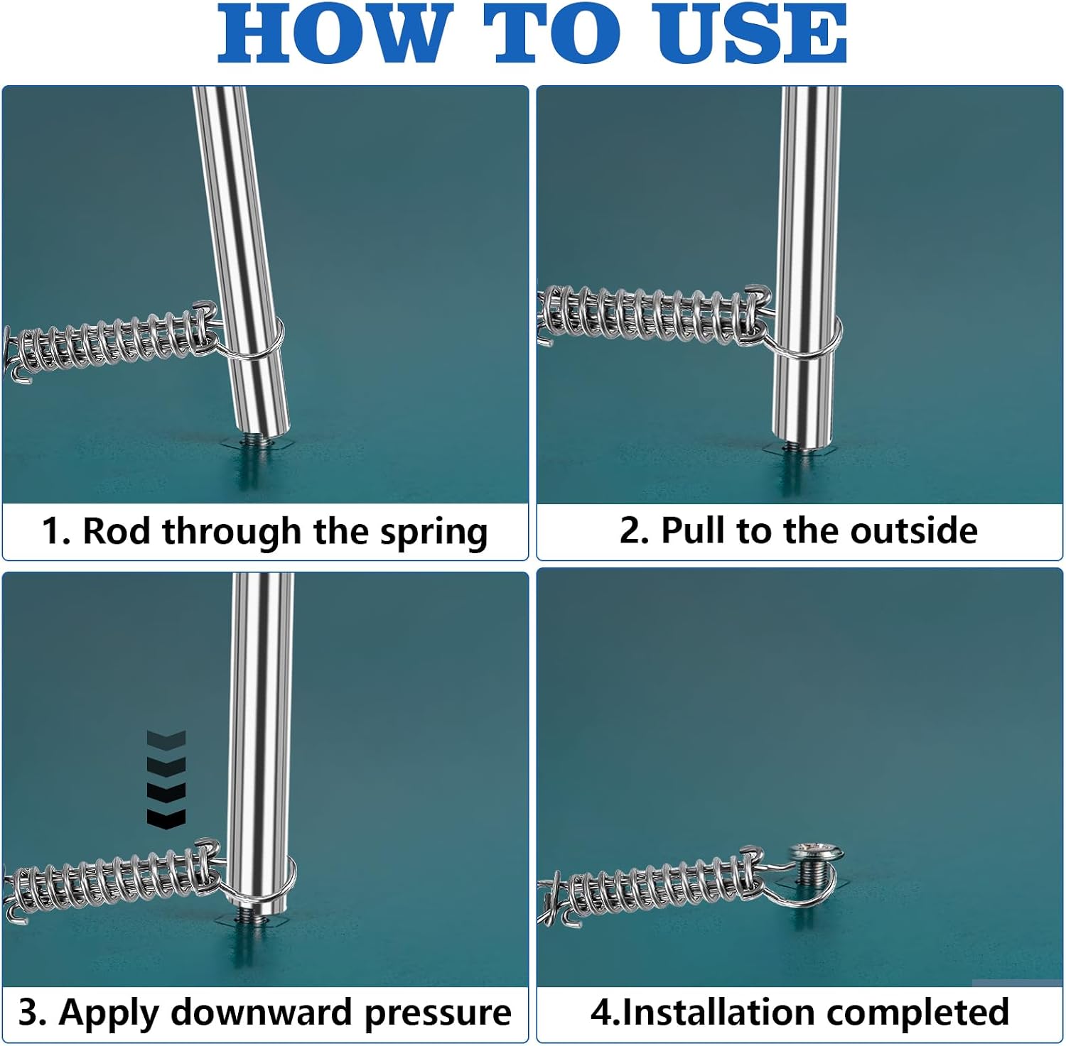 30-1/2 inch Pool Cover Tool,Stainless Steel Swimming Pool Rod,Pool Safety Cover Spring Tool Installation and Removal Tool for Anchors image 5